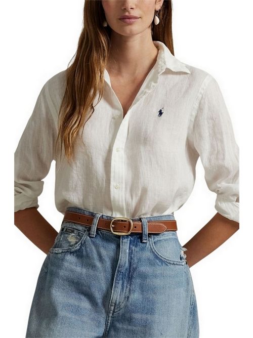 white oversized linen women's shirt Ralph Lauren | 211970730001